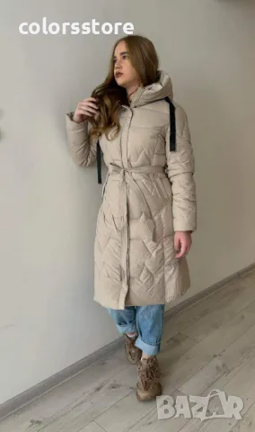 Дамско дълго зимно яке-бежаво IM63U