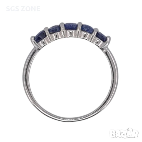 Класически Пръстен със Сапфири Сребро 925, снимка 3 - Пръстени - 49890044