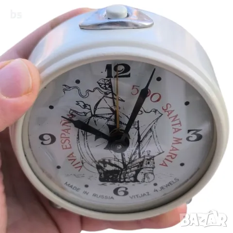Ретро будилник Vitjaz Viva Espana /обслужен/, снимка 5 - Антикварни и старинни предмети - 49073610