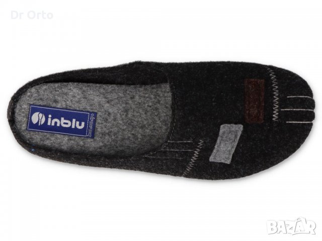 INBLU Мъжки топли луксозни домашни чехли, Черни, снимка 3 - Мъжки чехли - 38735564