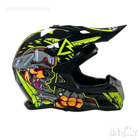 Каска за мотокрос черно-жълта, снимка 5 - Аксесоари и консумативи - 50817797