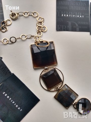  Стилно колие Dyrberg/Kern със големи камъни  Swarowski, снимка 9 - Колиета, медальони, синджири - 26110532