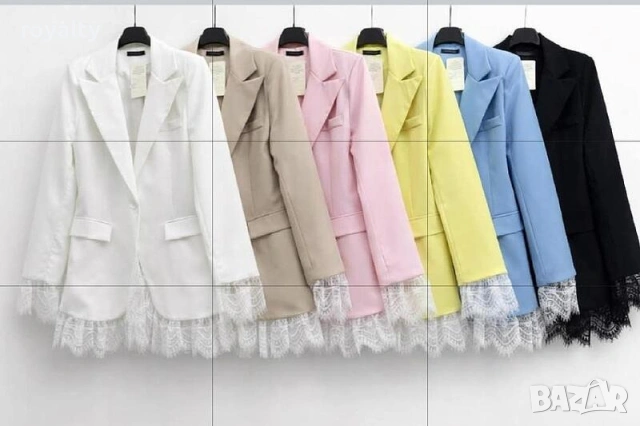 Дамско черно елегантно сако с дантела Различни цветове 