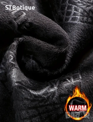 🧥✨ МЪЖКО ПАЛТО С КАРИРАН ДЕСЕН ОТ ИЗКУСТВЕНА КОЖА – STBOUTIQUE ✨🧥, снимка 3 - Якета - 52135208