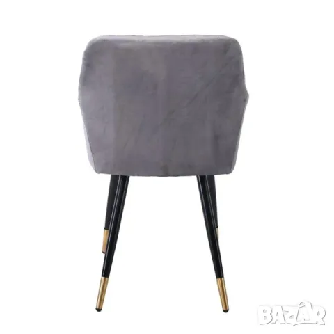 Стол Фотьойл трапезен Rena велур сиво, снимка 3 - Столове - 47640513