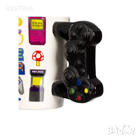 Керамична чаша, 3D, Джойстик Дръжка, Бял , снимка 3 - Чаши - 50084717