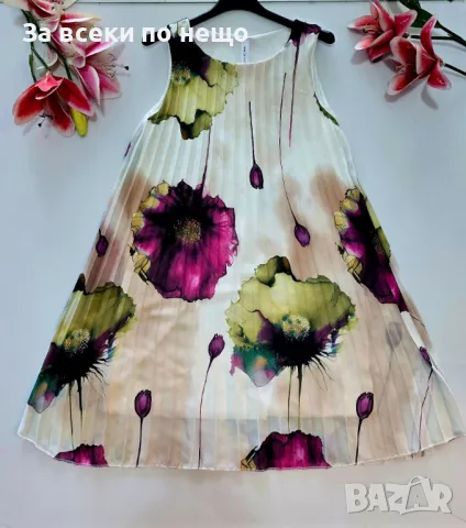 Дамска Рокля Плисе С Флорални Цветни Мотиви Код VL-75, снимка 4 - Рокли - 50423939