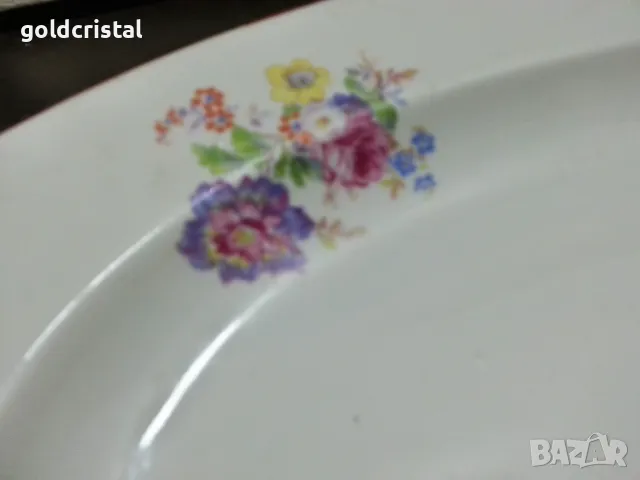 стар български порцелан плато елипса , снимка 3 - Антикварни и старинни предмети - 48936544