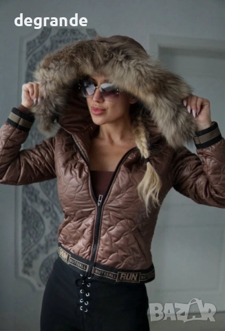 Късо Дамско Яке с пух от Лисица 