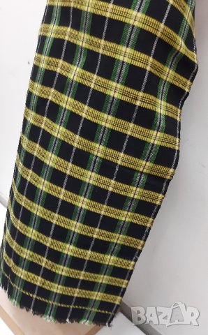 Стара тъкана престилка, каре, черно, жълто(16.3), снимка 3 - Антикварни и старинни предмети - 43557727