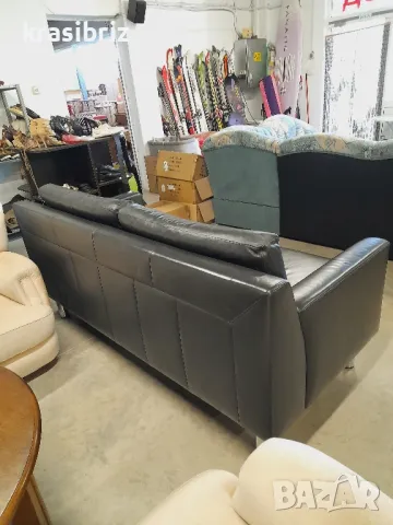 Диван Естествена Кожа-3-ка-внос от Германия!, снимка 5 - Дивани и мека мебел - 47663127