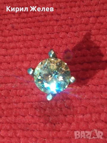 СТРЕБЪРНА ОБЕЦА с ГОЛЯМ ЮВЕЛИРНО ФАСЕТИРАН БЛЕСТЯЩ ПЛАНИНСКИ КРИСТАЛ 39945, снимка 4 - Обеци - 42404168