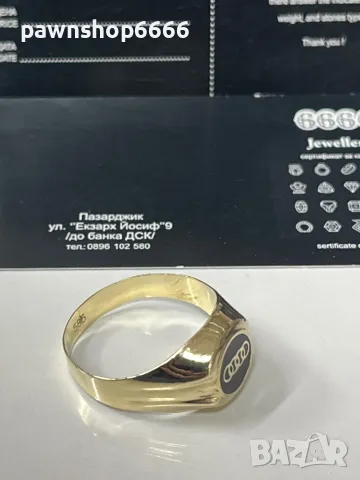 Златен пръстен 14 карата, снимка 5 - Пръстени - 48859492