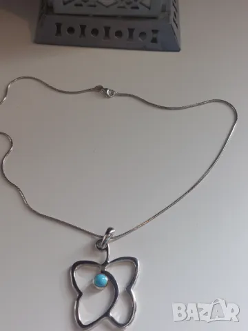 Сребърно колие 925, снимка 2 - Колиета, медальони, синджири - 50393377