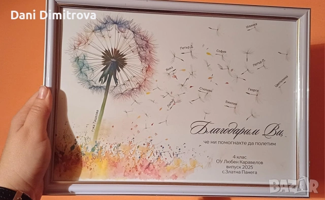 Персонализиран подарък за учител "Благодарим ви, че ни помогнахте да полетим"", снимка 6 - Декорация за дома - 53477939