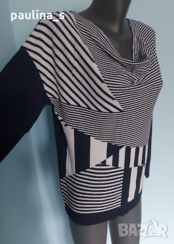 Два броя / Двуцветен пуловер тип туника / блуза / голям размер , снимка 6 - Блузи с дълъг ръкав и пуловери - 34734295