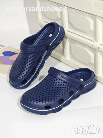 Мъжки чехли в син и черен цвят, снимка 3 - Джапанки - 50179251