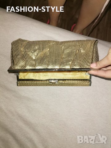 Дамска "Златна" чанта клъч, снимка 3 - Чанти - 37078733