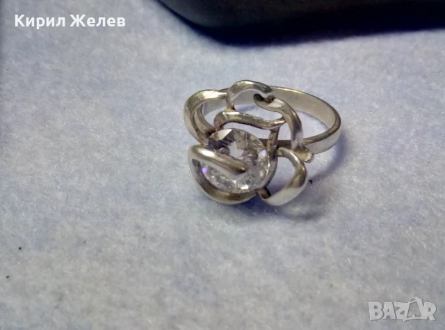 АЖУРЕН СКЪПОЦЕНЕН СРЕБЪРЕН ПРЪСТЕН СРЕБРО 925 с ПРЕКРАСЕН ЮВЕЛИРНО ФАСЕТИРАН ИСКРЯЩ ЦИРКОН 49338, снимка 4 - Пръстени - 50489445