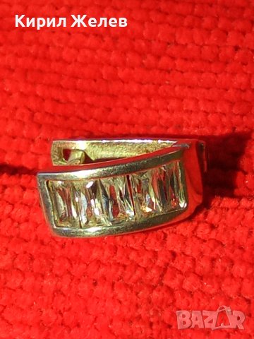 СТАРА СКЪПОЦЕННА СРЕБЪРНА ОБЕЦА СРЕБРО 925 - АНГЛИЯ с ФАСЕТ КРИСТАЛИ 25916