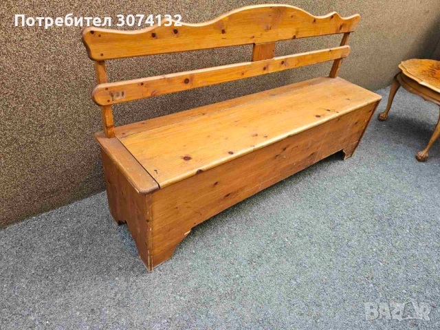Масивна пейка с ракла в стил Рустик, снимка 3 - Други - 52856345