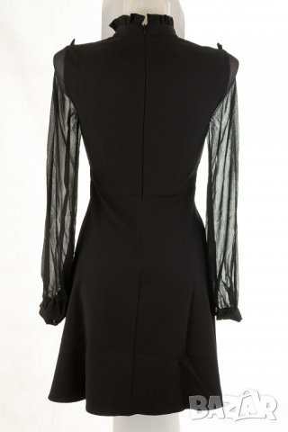 Черна рокля с ефирни ръкави марка Jimmy Sanders - XS, снимка 4 - Рокли - 27248528
