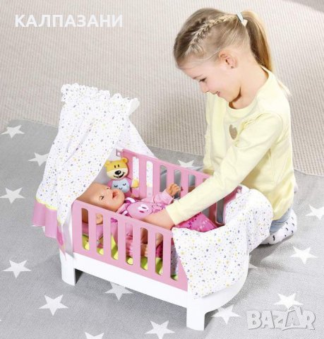 Baby Born Легло за кукла с балдахин 827420, снимка 3 - Кукли - 37999665