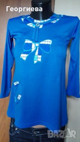 Красива синя блуза 🍀🌸S,M🌸🍀 арт.320, снимка 1