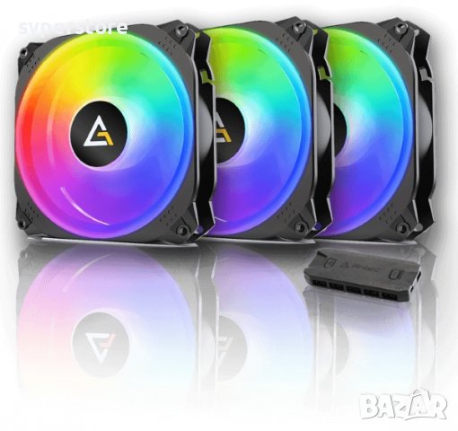 Вентилатори за компютър, Antec Fan 12cm Kit, Prizm X 120 ARGB 3 бр.+контролер, SS300373