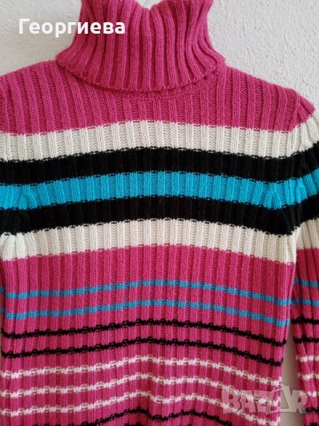 Красив и топъл пуловер с висока яка, снимка 2 - Блузи с дълъг ръкав и пуловери - 39037182