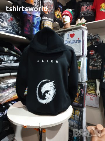 Нов дамски суичър с дигитален печат Извънземно (подходящ за бременни), снимка 2 - Суичъри - 35276838