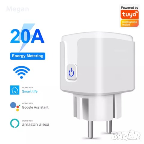  Smart plug / Wi-Fi умен контакт 20А/4100W с функция електромеp, снимка 2 - Друга електроника - 40625809