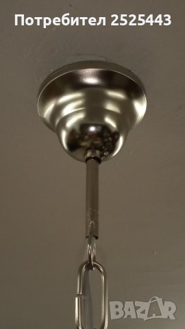 Абажур (полилей) - метален с дървени елементи   - с 5х3 W - Нови LED крушки Е14 - 3000К топло бяло, снимка 12 - Полилеи - 39494665