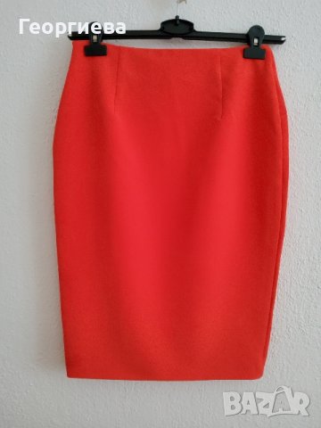 Стилна пола в цвят мандарина, снимка 7 - Поли - 37889241