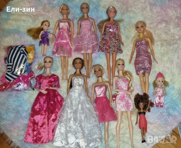 голям лот кукли Барби, Стефи, Моя Мия и други за игра с дрешки и малко аксесоари 