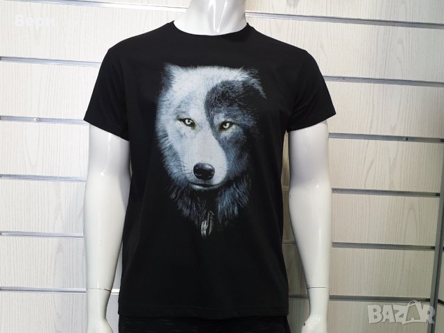 Нова мъжка тениска с дигитален печат Вълк ИН и ЯН, Серия вълци, снимка 11 - Тениски - 27829095