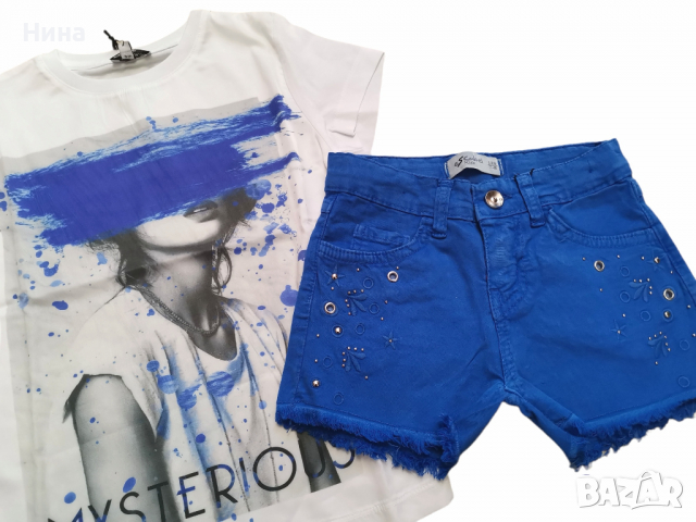 Къси дънки Escabel в кралско синьо , снимка 3 - Детски къси панталони - 36386125
