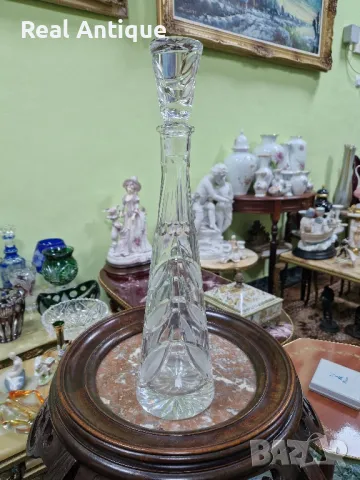 Страхотна антикварна кристална гарафа Бохемия , снимка 1