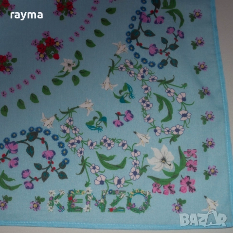 Kenzo памучен квадратен шал принт 59Х59см, снимка 3 - Шалове - 51453671