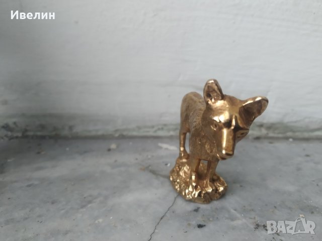 месингова статуетка-куче, снимка 3 - Антикварни и старинни предмети - 32971354