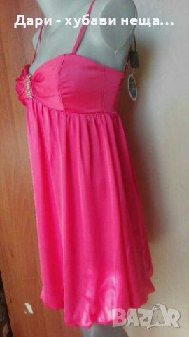 Тъмно розова рокля от сатен🍀❤S,M❤🍀арт.4251, снимка 3 - Рокли - 36833888