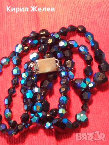 СТАРО РЕТРО КОЛИЕ ЮВЕЛИРНО ФАСЕТИРАН БОХЕМСКИ КРИСТАЛ и СРЕБЪРНА или ПОСРЕБРЕНА ЗАКОПЧАЛКА 34730 , снимка 4 - Антикварни и старинни предмети - 39201977