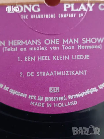 Плоча Toon Hermans – One Man Show 1961 Vinyl His Master's Voice, снимка 3 - Грамофонни плочи - 47614329