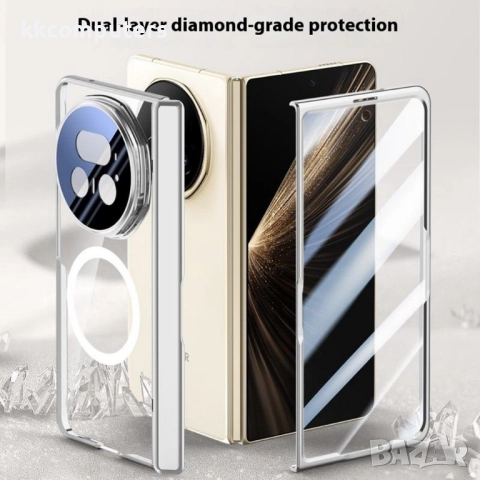 Honor Magic V5 5G Магнитен Калъф PC + Акрилен Гръб със Скрийн Протектор Anti-Spy и Стойка за Камера , снимка 2 - Калъфи, кейсове - 51439088