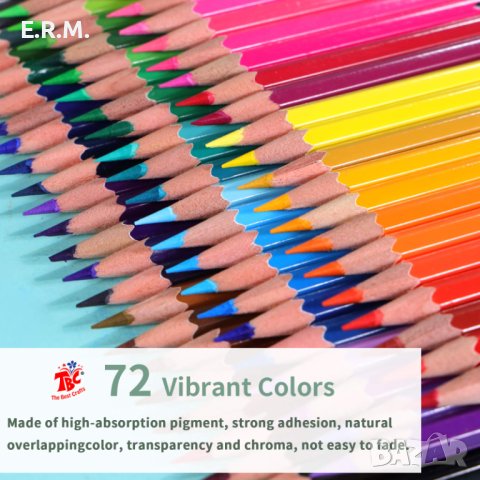 Комплект акварелни моливи 72 професионални цветни молива за рисуване, снимка 10 - Ученически пособия, канцеларски материали - 40686785