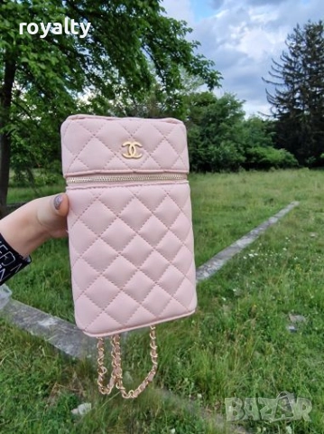 Ch🅰️nel Розова Кожена Дамска Чанта + Кутия , снимка 2 - Чанти - 52077178