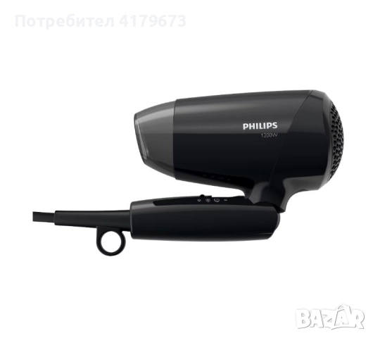 Напълно нов сешоар Philips черен лек сгъващ се удобен  , снимка 2 - Сешоари - 51967502