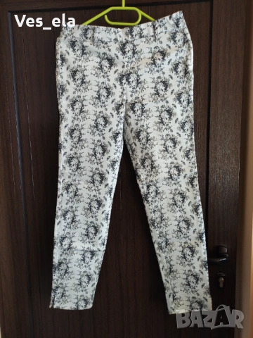 нов панталон тип клин в черно и бяло с еластичност H&M 