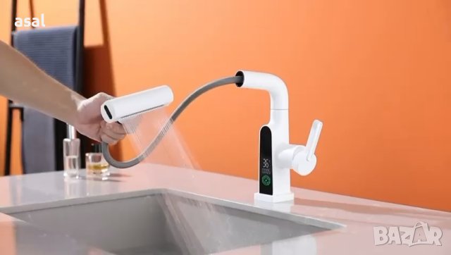 Дигитален смесител с 4 режима подходящ за кухня и баня, снимка 11 - Смесители - 43339747
