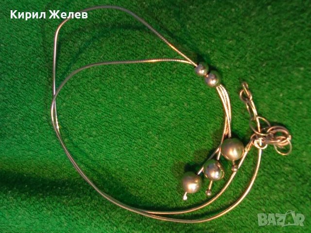 ИТАЛИАНСКО НЕЖНО СРЕБЪРНО КОЛИЕ СРЕБРО 925 с БЯЛА ПОЗЛАТА 43231